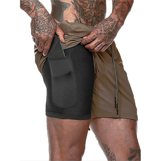 FEDTOSING Mens 2 in 1 Workout Running Shorts Quick Dry Gym Athletic Training Shorts with Phone Pocket FEDTOSING Mens 2 in 1 Workout Running Shorts Quick Dry Gym Athletic Training Shorts with Phone Pocket